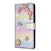 お買い得  iPhone用ケース-iPhone 16e用の電話ケース iPhone 15 Pro Max Plus iPhone 14 13 12 11 Pro Max Mini X XR XS Max 8 7 Plus 財布ケース フリップカバー スタンドホルダー フルボディ保護 ブリンブリン グリッター シ shiny TPU ラインストーン