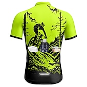 voordelige Heren shirts-Voor heren Wielrenshirt Korte mouw Fietsen Shirt Kleding Bovenlichaam met 3 achterzakken Bergracen Wegwielrennen Ademend Sneldrogend Vochtregelerend Reflecterende strips Rood Blauw Donkergroen