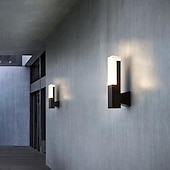 preiswerte Außenwandleuchten-LED-Sensor-Wandleuchte, Wandleuchte für den Außenbereich, Wandleuchten aus schwarzem Metall, Up-Down-Wandleuchten, Wandlaterne aus Aluminium, wasserdichte IP65-Scheinwerfer, Nachtlampen für Veranda, Terrasse, Garten, 85–265 V