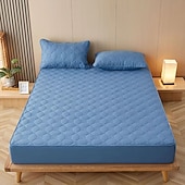 baratos Lençóis e fronhas-Capa Protetora para Cama Queen King Impermeável Protetor de Colchão Almofada de Colchão Ajustável Protetor de Cama Capa de Colchão com Faixa Elástica Reforçada À Prova de Urina