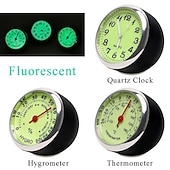 economico Ornamenti e pendenti per auto-1pc orologio luminoso per auto termometro igrometro decorazione per auto orologio luminoso per auto orologio al quarzo multi-funzione decorazione per interni auto