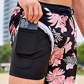 abordables short de bain homme-Homme Maillots de Bain short de bain Short de bain Plein Confort Respirable Extérieur du quotidien Sortie Mode Décontractées Azur Noir