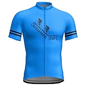 cheap Men&#039;s Jerseys-Men&#039;s Cycling Jersey Graphic Letter &amp; Number Funny Short Sleeve Bike Jersey Top with 3 Rear Pockets Mountain Bike MTB Road Bike Cycling Quick Dry Reflective Strips Back Pocket Moisture Wicking Sports