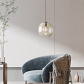 cheap Island Lights-20 cm Single Design Pendant Light Glass Glass Electroplated Vintage Nordic Style 110-120V 220-240V