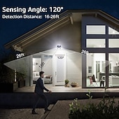 abordables Appliques d&#039;extérieur-Projecteur solaire 230 LED avec détecteur de mouvement et 3 têtes réglables, éclairage d&#039;extérieur étanche et sécurisé