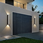 billige utendørs vegglamper-utendørs led vegglampe linje design vanntett 8,6&quot;/15,8&quot; opp og ned belysning innendørs vegglampe moderne soverom varmhvitt lys 1stk