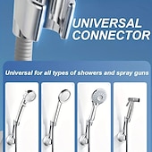 cheap Bathroom Gadgets-Shower Bracket, No-Punch Wall Mounted Shower Holder, 360° Rotating And Adjustable Handheld Shower Head Base, Strong Adhesive And Waterproof Bathroom Accessories