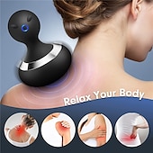 cheap Body Massager-Cordless Electric Handheld Massager with 10 Vibrations, Rechargeable Neck and Body Massager – Black