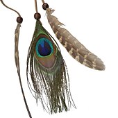 abordables Accesorios para el peinado del cabello-hermosa diadema bohemia de plumas de pavo real, perfecta para gitanos indios &amp; ¡estilo hippy!
