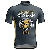 voordelige Heren shirts-21Grams Voor heren Wielrenshirt Korte mouw Fietsen Kleding Bovenlichaam met 3 achterzakken Bergracen Wegwielrennen Ademend Sneldrogend Vochtregelerend Reflecterende strips Donker Grijs Zwart Geel
