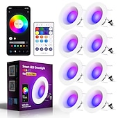 levne Smart noční světlo-chytré led vestavné osvětlení rgbcw rgbcw světla měnící barvu wifi plechovky s přepážkovým lemem retrofit downlight kompatibilní s alexa&amp;amp; ovládání aplikace asistenta google