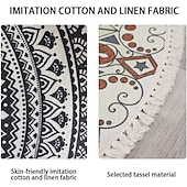 preiswerte Wohn- und Schlafzimmerteppiche-Runder Teppich mit Mandala-Quaste im Ethno-Stil, Wohnzimmer, Schlafzimmer, Couchtisch, Bodenmatte