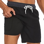 abordables short de bain homme-Homme Maillots de Bain short de bain Short de bain Plein Confort Respirable Extérieur du quotidien Sortie Mode Décontractées Azur Noir