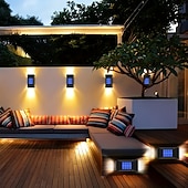 cheap Outdoor Christmas Lights-Solar Wall Sconce Outdoor Decoration Garden Wall Light IP65 Waterproof Up and Down Luminous Outdoor Garden Decoration Fence Light