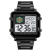 economico Orologi digitali-Orologio digitale SKMEI per uomini 3ATM impermeabile orologio di lusso da uomo per affari cronometro con retroilluminazione orologio quadrato sportivo in acciaio inossidabile per uomini