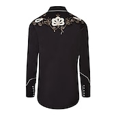 economico camicie western da uomo-Per uomo Floreale Stampe astratte Camicia Camicia occidentale Camicia da cowboy Manica lunga Di tendenza Streetwear Originale Esterno Giornaliero Autunno inverno Collo ripiegabile Stampa Bottone giù