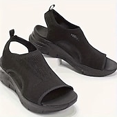 economico Sandali Comodi-sandali sportivi open-toe da donna blu navy - tomaia in maglia traspirante e suola leggera per attività estive casual