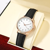 levne Quartz hodinky-dámské hodinky móda ležérní kožený pásek hodinky svítící jednoduché dámské malý ciferník quartzové hodiny šaty náramkové hodinky reloj mujer