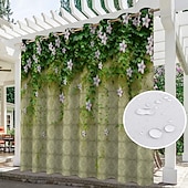 billiga Vattentäta gardiner-vattentäta utomhusgardiner för inomhusbröllop uteplats tjock sekretesshylsa gardiner för bröllop sovrum, vardagsrum, veranda, pergola, cabana, 1 panel