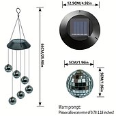 cheap Solar String Lights-Solar Wind Chime Light Mosaic Ball Night Light 7-Color Changing Independence Day Flag for Outdoor Patio Garden Window Curtain Tree Decoration