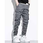 economico Pantaloni cargo-Per uomo Pantaloni cargo Tasca con patta Liscio Comfort Traspirante Esterno Giornaliero Per uscire Di tendenza Informale Nero Verde militare