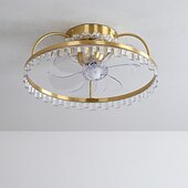 cheap Ceiling Fan Lights-Ceiling Fan with Light Dimmable Circle Design Crystal 50cm 6 Wind Speeds Modern Ceiling Fan for Bedroom, Living Room App &amp; Remote Control 110-240V