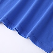 halpa T-paidat ja muut paidat-Lapset Poikien T-paita Tee Yhtenäinen väri Lyhythihainen Crewneck 100% puuvilla Lasten toppi Koulu Neutraali Päivittäin Perus Kesä Vaalean sininen 3-13 vuotta