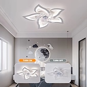 preiswerte Deckenventilator-Leuchten-LED-Deckenventilatoren dimmbar mit Fernbedienung Contral Blumendesign 20 &quot;/ 39&quot; 5/9-Köpfe Unterputz-Deckenleuchte Acryl-Lampenschirm-Kronleuchter Schlafzimmer Wohnzimmer