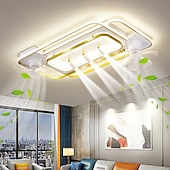 cheap Ceiling Fan Lights-Ceiling Fan with Light 3 Spotlight App &amp; Remote Control 101cm Dimmable 6 Wind Speeds Modern Ceiling Fan for Bedroom, Living Room 110-240V