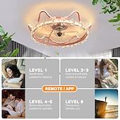 رخيصةأون إضاءات مراوح السقف-مروحة سقف مع تطبيق تصميم دائرة خفيفة&amp;amp; جهاز تحكم عن بعد 100 سم 5-ضوء عكس الضوء 6 سرعات رياح مروحة سقف حديثة لغرفة النوم وغرفة المعيشة وغرفة صغيرة 220-240 فولت