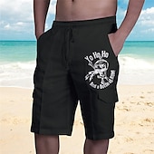 abordables Shorts imprimés-Homme Lettre Imprimés Photos Short Cargo Short d&#039;été Taille médiale Vêtement de rue Design Casual du quotidien Vacances Cordon Taille elastique Imprimer Designer Vêtement Tenue