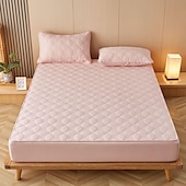 baratos Lençóis e fronhas-Capa Protetora para Cama Queen King Impermeável Protetor de Colchão Almofada de Colchão Ajustável Protetor de Cama Capa de Colchão com Faixa Elástica Reforçada À Prova de Urina
