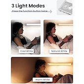 cheap Cabinet Light-Light In The Box Motion Sensor Cabinet Light Ultra Thin Under Cabinet Lighting USB Rechargeable Battery Operated, Tri-color Wireless Closet Lights Night Lights for Bedroom Wardrobe Stairs