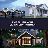 economico Illuminazione vialetto-luci solari da vialetto a led, luci solari a diamante per matrimoni, luci da giardino alimentate a energia solare, luci da vialetto a led impermeabili per patio, prato, luce bianca calda e colorata