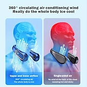 cheap Decorative Lights-Portable Hanging Neck Fan with Colorful Light USB Charging 5 Gears Brush Motor Leafless Hanging Neck Fan Rechargeable Mute Refrigeration Air Conditioning Outdoor Cooling Fan