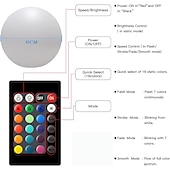 economico Luci subacquee-luce della piscina galleggiante luce della sfera della piscina che cambia colore con telecomando 16 rgb dimmer luce notturna ip65 impermeabile alimentato a batteria luce della vasca idromassaggio piscina festa in giardino decorazione luminosa