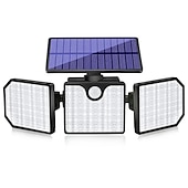 abordables Appliques d&#039;extérieur-Projecteur solaire 230 LED avec détecteur de mouvement et 3 têtes réglables, éclairage d&#039;extérieur étanche et sécurisé
