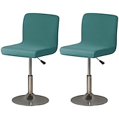 abordables Funda para silla de comedor-2 piezas de funda elástica para taburete de bar, color burdeos, funda para taburete de bar, funda cuadrada giratoria para taburete de bar, funda para silla para comedor, funda de asiento de