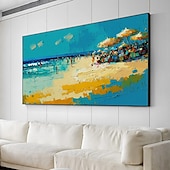 preiswerte Landschaftsgemälde-Handgefertigtes, handgemaltes Ölgemälde, Original-Sonnenschein-Ozean-Ölgemälde auf Leinwand, extra großes Wandkunst, abstraktes weißes Wellengemälde, Boho-Wanddekoration, gerollte Leinwand, kein