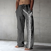 levne Pánské kalhoty pro volný čas s potiskem-Pánské Kalhoty Letní kalhoty Plážové kalhoty Šňůrky Elastický pas 3D tisk Grafické tisky Pohodlné Ležérní Denní Dovolená Šik ven Havajské Bílá Trávová zelená