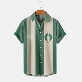 abordables Chemise de Bowling pour Hommes-Homme Rayé Boule de bowling Chemise Chemise de quilles Chemise boutonnée Manche Courte Sportif Mode Vêtement de rue Extérieur Casual du quotidien Eté Printemps Col rabattu Imprimer Bouton bas Jaune