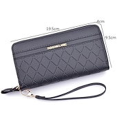 baratos saco de telefone universal-Carteira feminina longa, bolsas femininas, porta-moedas, porta-cartões, carteiras com zíper duplo, embreagem de couro pu, dinheiro de luxo, bolsa para telefone
