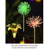 halpa Maisemavalot-aurinkopanos valot värinvaihto ulkona moniväriset aurinkokukat pihavalot vedenpitävä puutarhasisustus (voikukka, lilja, auringonkukka) aurinkoterassi valot monivärinen vaihtuva