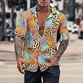 abordables Nourriture &amp; Boissons-Homme Crânes Ananas Chemise Chemise hawaïenne Chemise Aloha Manche Courte Chemise Col rabattu Tropique Mode Hawaïen Casual Hawaïen Vacances Jaune Vert Claire Bleu S M L