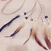 abordables Accesorios para el peinado del cabello-Hermosa diadema de atrapasueños de plumas boho: ¡un accesorio para el cabello imprescindible para la mujer con estilo!