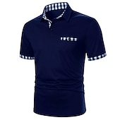 preiswerte Klassisches Poloshirt für Herren-Herren Poloshirt Golfhemd Casual Festtage Kargen Kurzarm Modisch Basic Glatt Klassisch Sommer Regular Fit Schwarz Weiß Dunkelmarine Poloshirt
