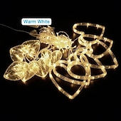 رخيصةأون يعمل عن طريق USB-أضواء سلسلة الستار led 126 بطارية ضوء سلسلة led&amp;amp; أضواء على شكل قلب تعمل بالطاقة USB مقاومة للماء 8 أوضاع وامضة لفتاة عيد الحب والزفاف والكريسماس وأضواء نافذة الفندق