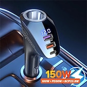 economico Kit vivavoce bluetooth per auto-Caricatore per auto da 150W - Ricarica super veloce USB tipo C PD 4.0 e Quick Charge 3.0 adattatore accendisigari