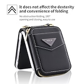 baratos Capa Samsung-Capa de Telefone Para Samsung Galaxy Z Flip 6 Z Flip 5 Z Flip 4 Z Flip 3 Capa de Carteira Portátil Com Zíper Slot para Cartão Colorido Sólido PC Couro PU