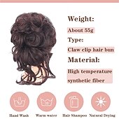 abordables Moños-Moños Moño Correa Pelo sintético Pedazo de cabello La extensión del pelo Rizado Fiesta Ropa Cotidiana Fiesta y Noche A2 A4 A9